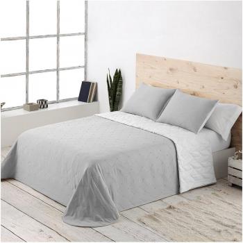 Colcha BOHEME - Gris Reversible de Algodón con Bordados Elegantes