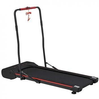 HOMCOM Cinta de Caminar Correr Eléctrica Plegable Velocidad hasta 6 km/h Cinta de Andar con Control Remoto Pantalla LED y Ruedas para Entrenamiento en Casa 133x61x103 cm Negro