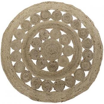 Alfombra DKD Home Decor Jute 160 x 160 x 1 cm