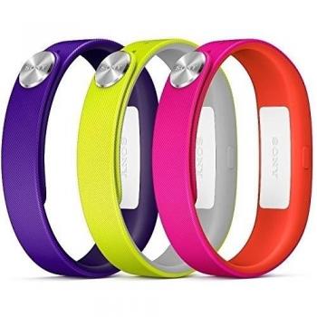 Sony SRW110PUS - Pack Active de tres pulseras para SmartBand, lila,  amarillo y  blanco,  medida S