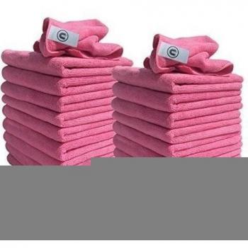 Paños de microfibra - Pack de 20 unidades - Grandes, 40cm x 40cm - Rosa - Ideal para limpiar coches, barcos, cocinas, baños, espejos, etc. Calidad contrastada por profesionales de limpieza - Suministros de limpieza con descuentos diarios