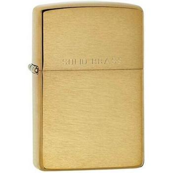 Zippo 204 Windproof Lighter Brushed Brass w/ Solid Brass Engraved