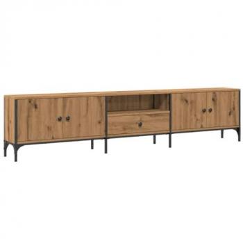 Mueble TV Cajón Madera Ingeniería Roble Artesanal 200x25x44 cm, Mueble Multimedia, Armario Auxiliar, Aparador, Mueble para Equipos de Música