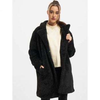 Urban Classics Women's Oversized Black Sherpa Coat