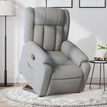 Sillón reclinable elevable de tela gris claro vidaXL