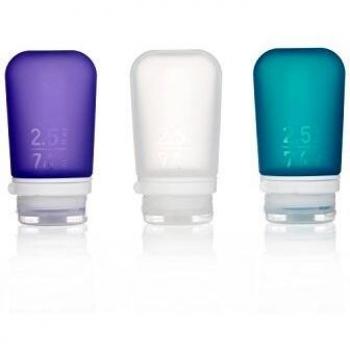 Humangear GoToob+ 3-Pack 74ml Bottles Clear/Purple/Turquoise - Size: one size - male