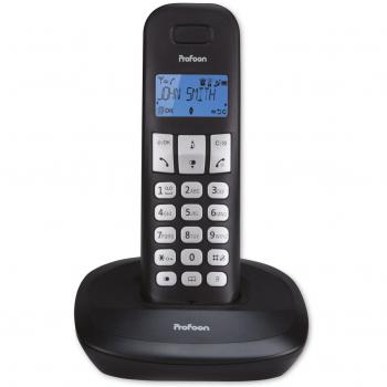 Teléfono Inalámbrico DECT Profoon PDX-1100 con 1 Auricular Negro, Ampliable hasta 5 Dispositivos