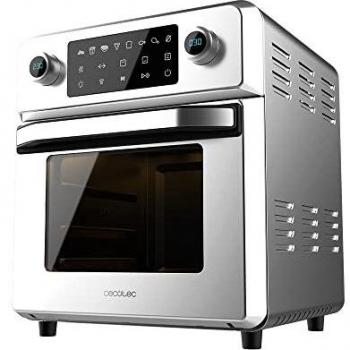Cecotec Horno de Aire Caliente Bake&Fry Touch. 1700 W, Capacidad 14 Litros, Convección, Pantalla Táctil, 9 Funciones, Acero Inoxidable, Temperatura regulable