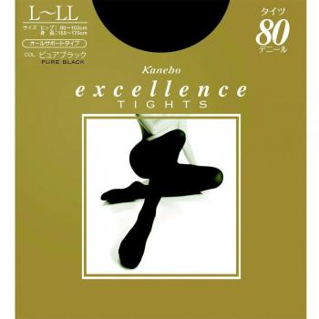 Kanebo Excellence 80D Pure Black Tights L-LL