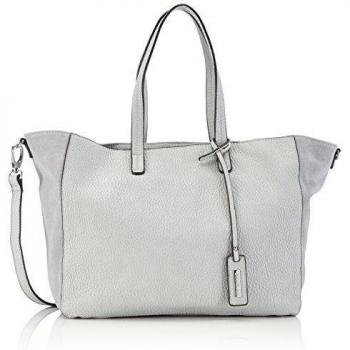 Bulaggi Suede part shopper - Bolsa de la compra de piel sintética mujer, color gris, talla 35x28x19 cm