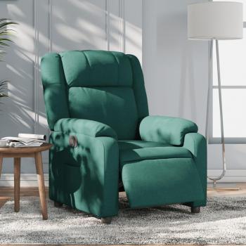 Sillón eléctrico reclinable en tela verde oscuro Vidaxl