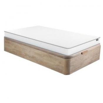Conjunto de somier arcón natural claro 90 x 190 cm + colchón de espuma 12 cm - ASTYANAX II de YSMÉE