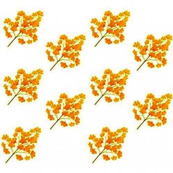 vidaXL Hojas artificiales de ginkgo biloba 10 unidades amarillo 65 cm