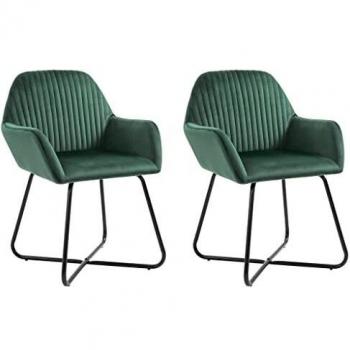 Green Velvet Dining Chairs Set of 2