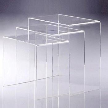 Homcom - Mesa de centro nido mesita de te 5mm tabla acrilico comedor diseño color transparente