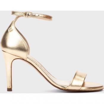 Sandalias de tacón de mujer Martinelli en piel con hebilla abrochada al tobillo color oro - modelo JULIA 1637