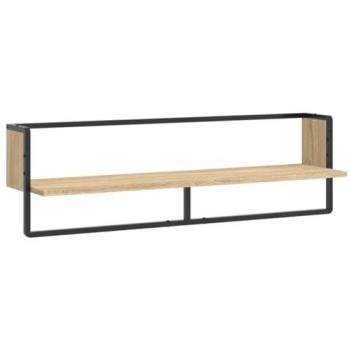 Estantería de pared con barra de roble Sonoma 100x25x30 cm