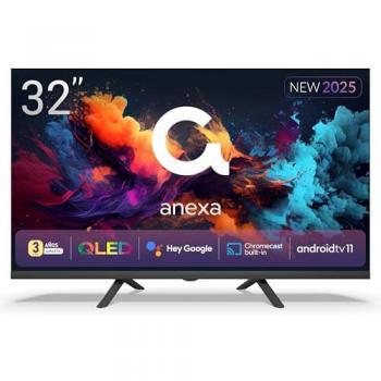 Televisor Smart TV 32 QLED HD Ready con Android 11, Google Assistant, Control por Voz y TDT 2024 - Anexa SMART32C01HGQ