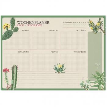 Bloc planificador semanal A3 Botanical Cacti en Kokonote
