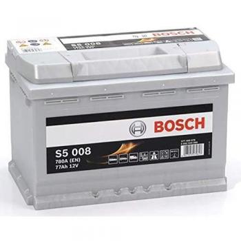 Bosch S5008 Batería de coche 77A/h 780A tecnología de plomo-ácido para vehículos sin sistema Start y Stop