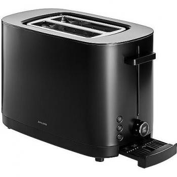 Tostadora Zwilling Enfinigy de 2 rebanadas con accesorio para calentar panecillos, color negro