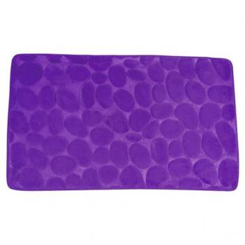 ALFOMBRA DE BAÑO MSV DE ESPUMA CON EFECTO PIEDRAS EN COLOR VIOLETA 50 X 80 CM