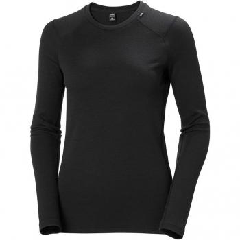Helly Hansen Women's Lifa Merino Midweight Crew Base Layer Black Size: L