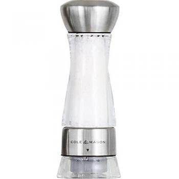 Cole & Mason H59302G Windermere Molino de Sal, Gourmet Precision+, Acero Inoxidable/Acrílico, 165mm, Incluye 1 x Molino, Garanzia del Meccanismo a Vita