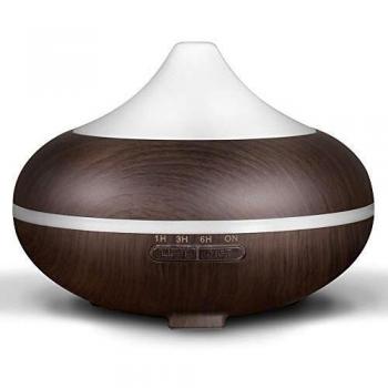 Hianjoo Compatible Humidificador Ultrasónico Aromaterapia 500ml, Difusor de aceites esenciales, Ambientador con 7-Color LED de luz para luminoterapia en el Hogar, Oficina, Spa, Bebé