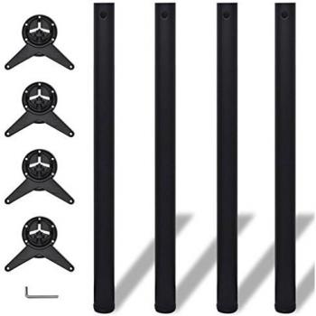 4 Height Adjustable Table Spare Legs Feet Foot Brushed Nickel Bar Worktop Desk
