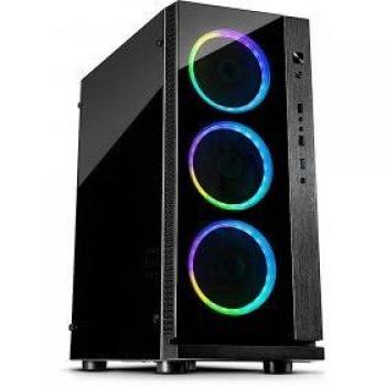 Inter-Tech W-III RGB Torre Negro - Caja de ordenador con iluminación LED RGB personalizable