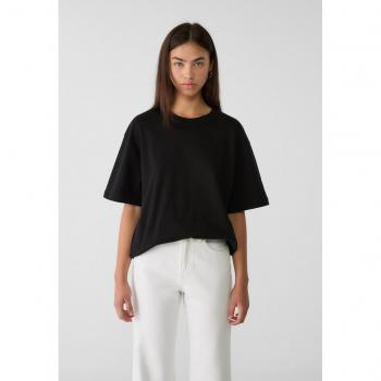 Stradivarius Basic Oversized Cotton T-Shirt - Black S