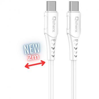 Cable Qcharx Sofía USB Tipo C 2m 3A 60W PVC Blanco