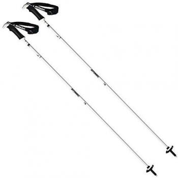 ATOMIC AMT SQSW 1 Par de Bastones de esquí All-Mountain, Aleación de Carbono, Mujer, Blanco/Negro, 110 cm