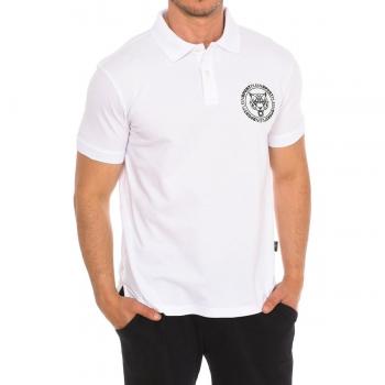 Plein Sport Men's Short-Sleeved Polo Shirt PIPS508 - White Cotton, Size Small