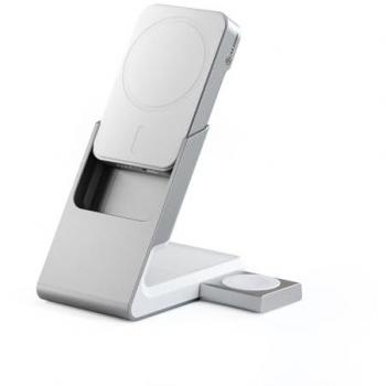 Cargador Inalámbrico Magnético 3 en 1 Alogic Matrix+ (30W) con Power Bank de 5000mAh para iPhone, AirPods y Apple Watch - Blanco