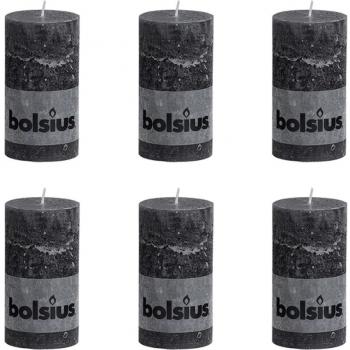 Bolsius - Vela cilíndrica de parafina, metálico, tamaño 13 cm, color gris ahumado