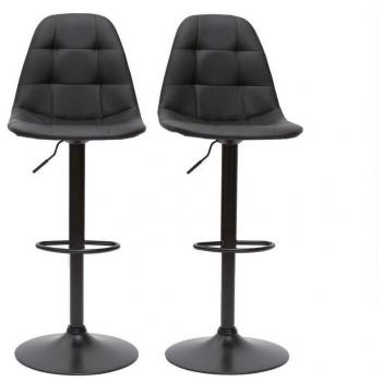 Taburetes de bar modernos regulables negro (lote de 2) COX
