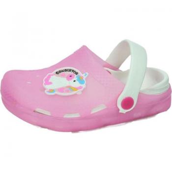 Sandalias CONGUITOS para niña color rosa con diseño de unicornio y luces