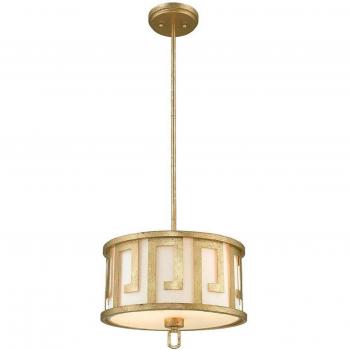 Lámpara colgante Lemuria diámetro 37,5 cm, colgante doble de montaje para techo redondo mediano claro dorado, casquillo E27