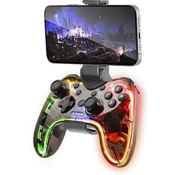 Mars Gaming MGP-BT, Gamepad Bluetooth 5.0, RGB Neon, Adaptador Smartphone, Giroscopio y Vibración Háptica