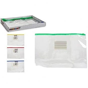 Sobres autocierre A4 - Pack 12 unidades (surtido 4 colores)