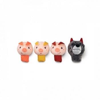 SET MARIONETAS DEDO LOBO Y LOS TRES CERDITOS