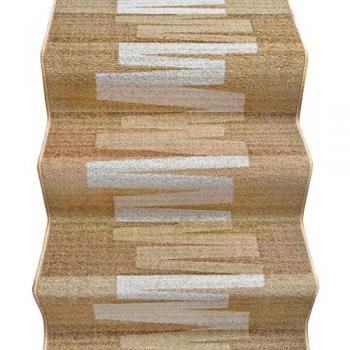 Alfombra Bordada para Escalera 67x400 cm Zig Zag Beige - 100% Made in Italy