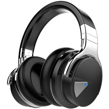 COWIN E7 Active Cancelación de Ruido Auriculares Bluetooth con Micrófono Hi-Fi Deep Bass Auriculares Inalámbricos Sobre El Oído, Cómodo Protein Earpads, 30 Horas Playtime Para Viaje - Negro
