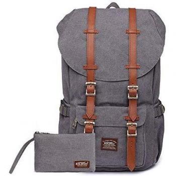 KAUKKO - Mochilas Tipo Casual Compartimento para 15 Portátil, 22.4 litros, Gris