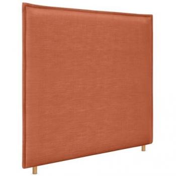 Cabecero de Lino Natural Tapizado con Ribete Hasta el Suelo - 8cm Grosor, Moderno (Naranja, 160x120cm)