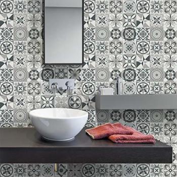Ambiance Live BVBA Pack De Pared Azulejos Cemento LunaGris Y Blanco