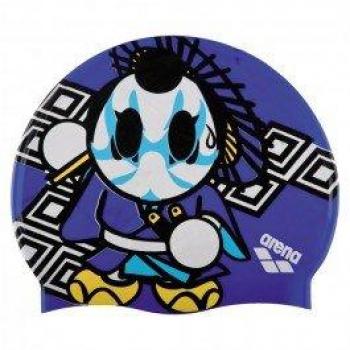Arena Niños Gorro Estampado De Natación Azul/Samuri Talla única