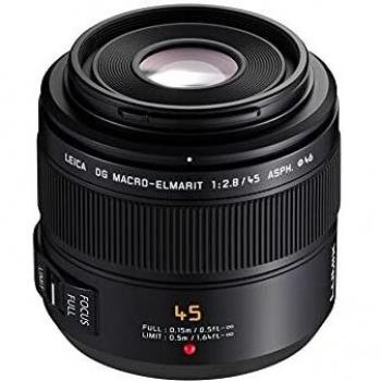 Panasonic LUMIX H-ES045E LEICA DG Macro-Elmarit 45 mm Macro Micro Four Thirds Lens - Black